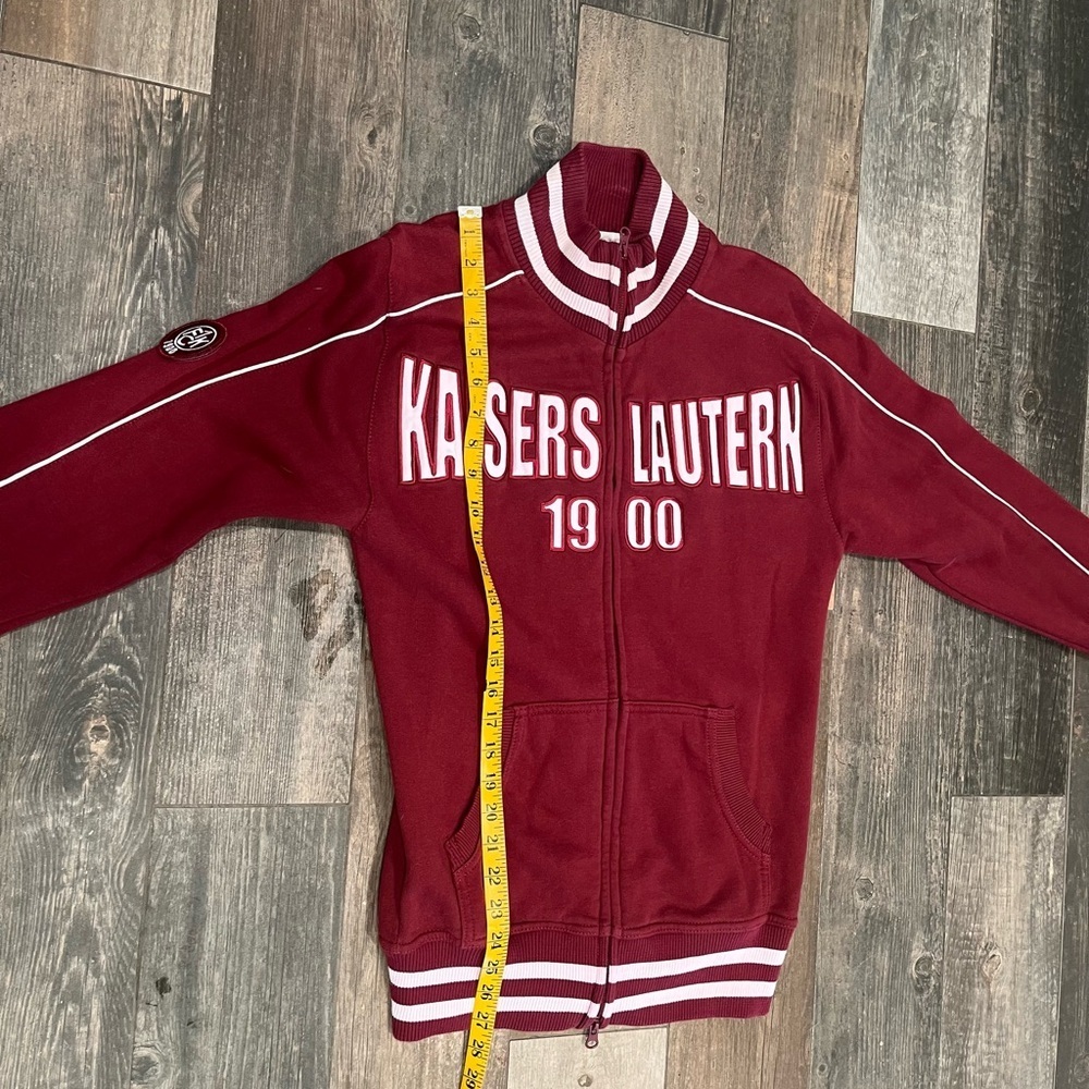 1. FC Kaiserslautern Football Jacket Soccer Track Top Adult Rare Size M Maroon - Picture 9 of 12